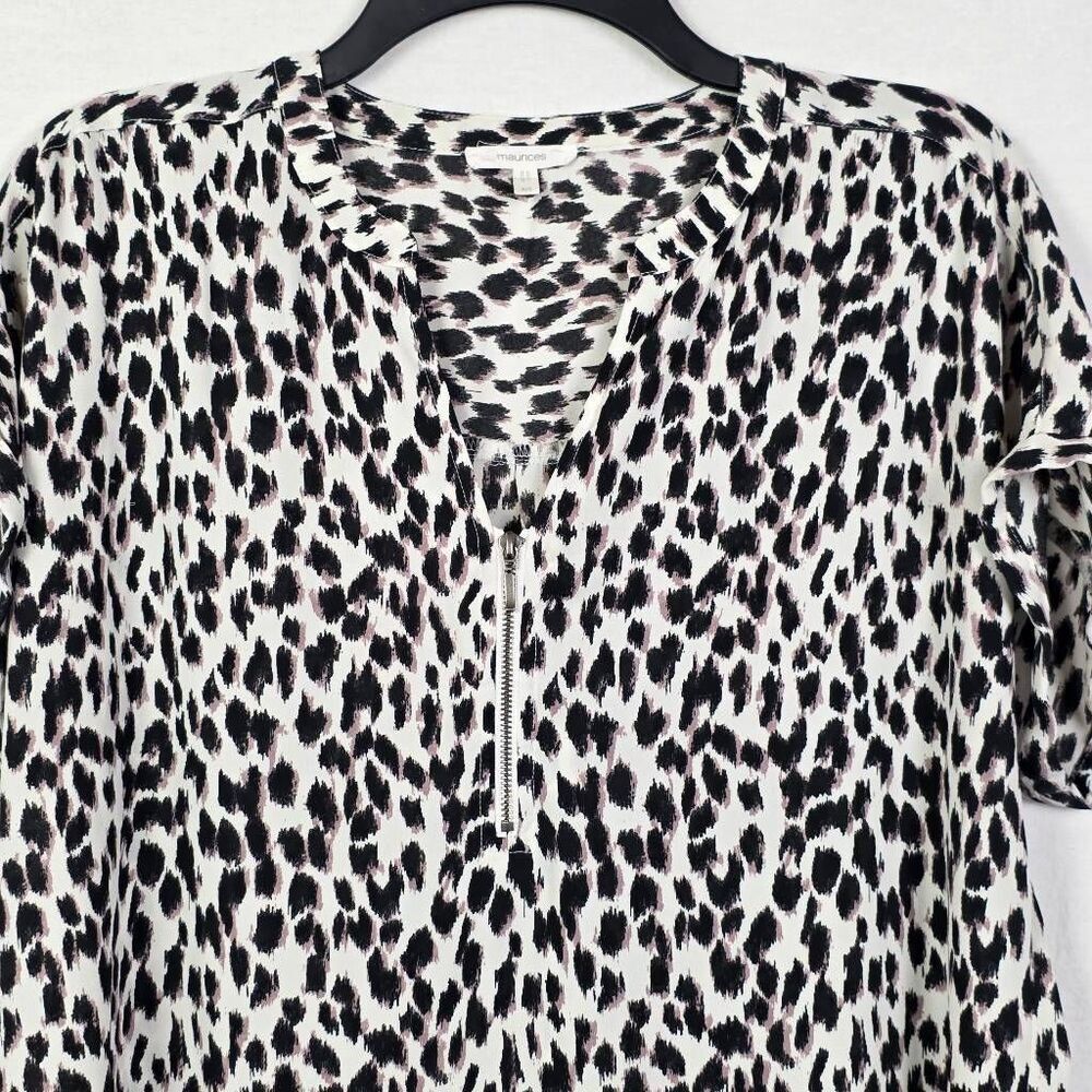 Maurices Leopard Print Zip Blouse Medium - Picture 4 of 9